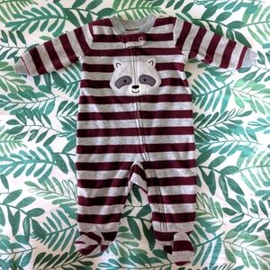 Striped Raccoon Kids One Piece Jammies